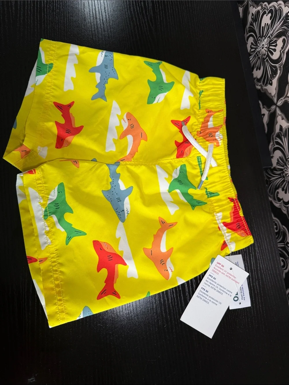 Old Navy Yellow Shark Print Swim Shorts
